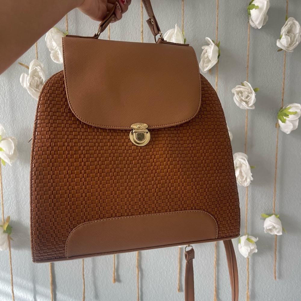 Brown Backpack Purse - image 1